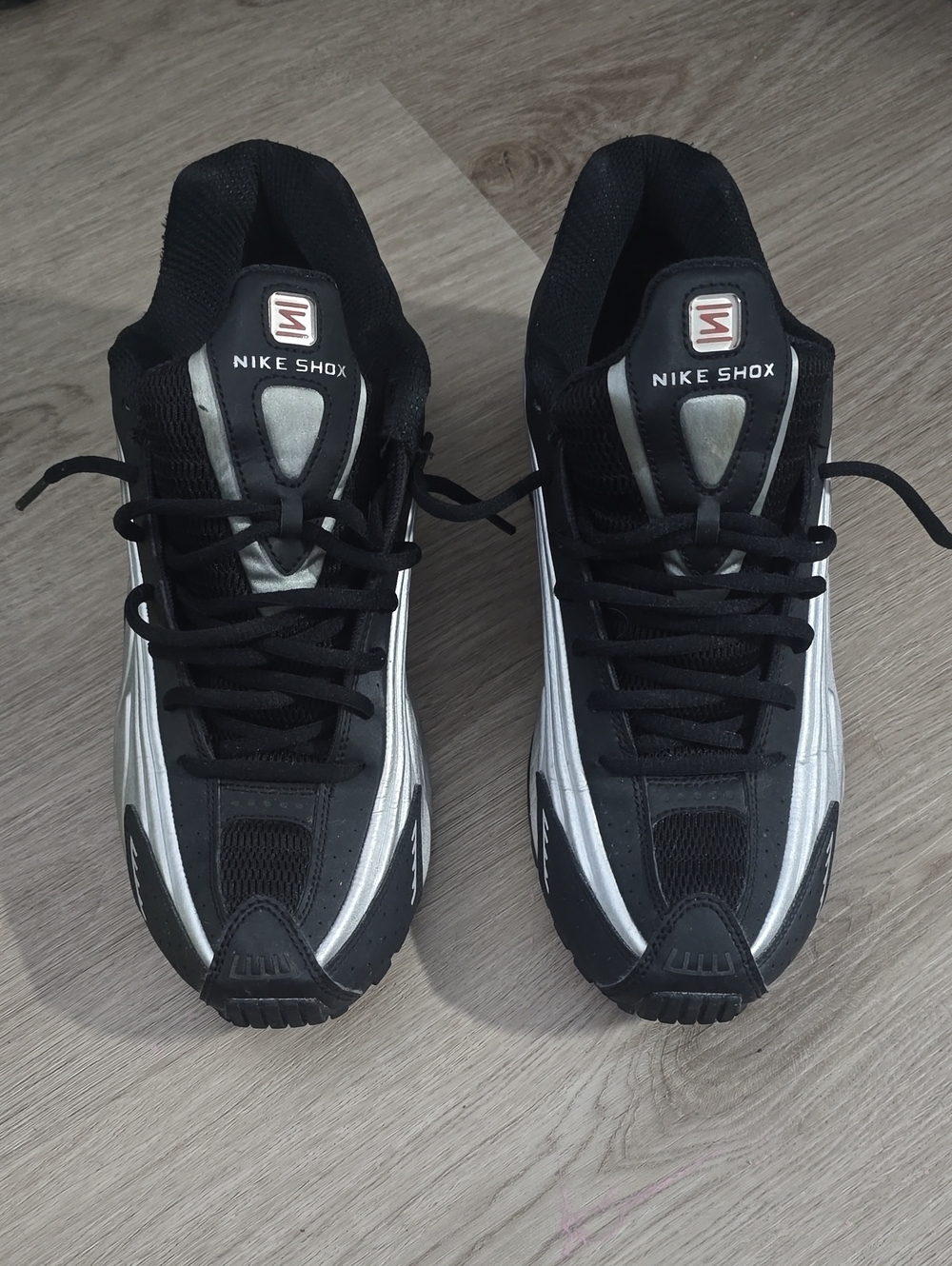 Nike Shox Men's Black and Silver Athletic Shoes